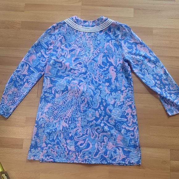Lilly Pulitzer Kaia Knit Tunic Top Boca Blue Sea What I Sea Size Like New Small - Picture 5 of 9